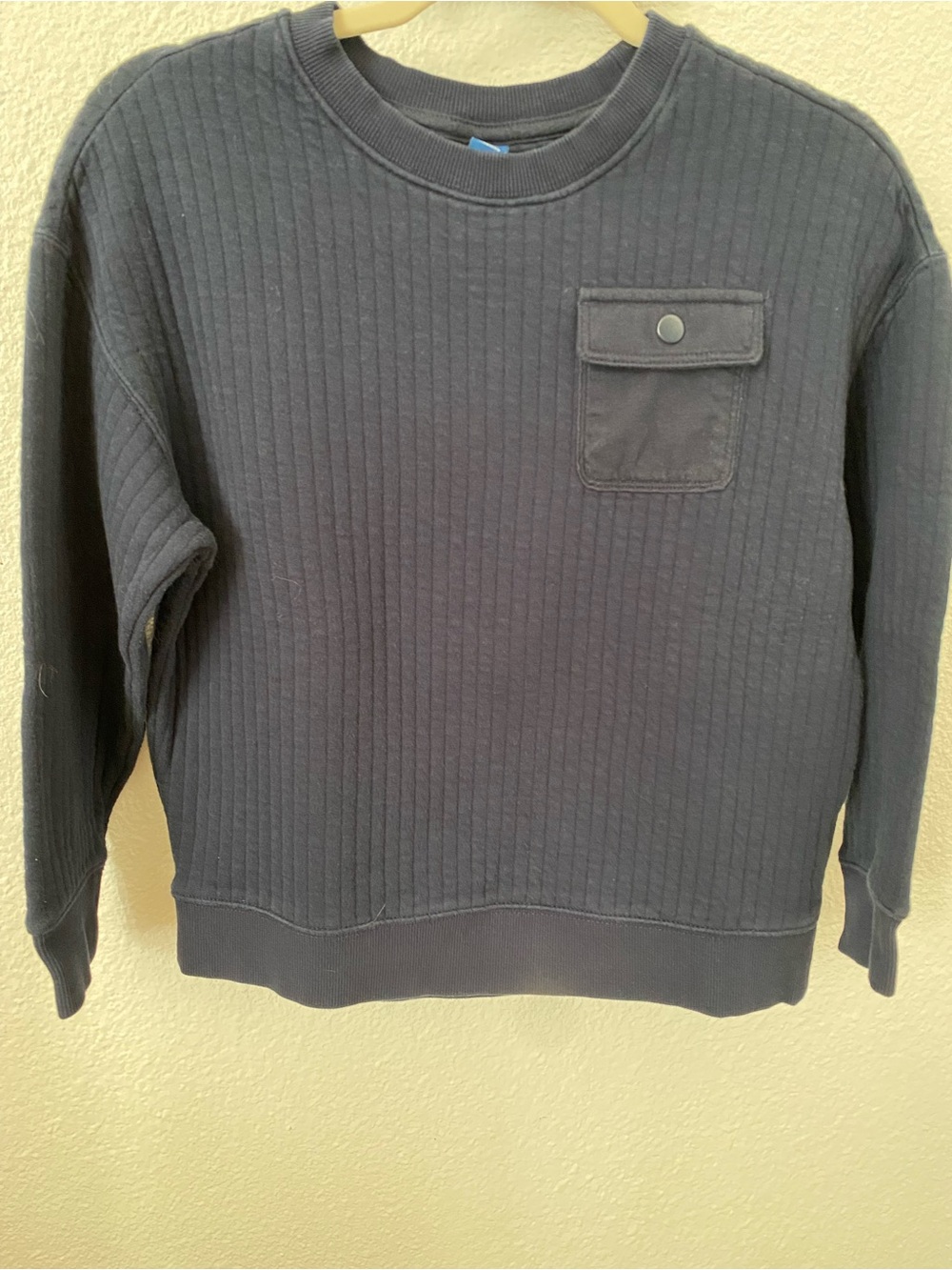 Old Navy Boy’s Ribbed Crewneck Navy Sweatshirt - Boy’s Large